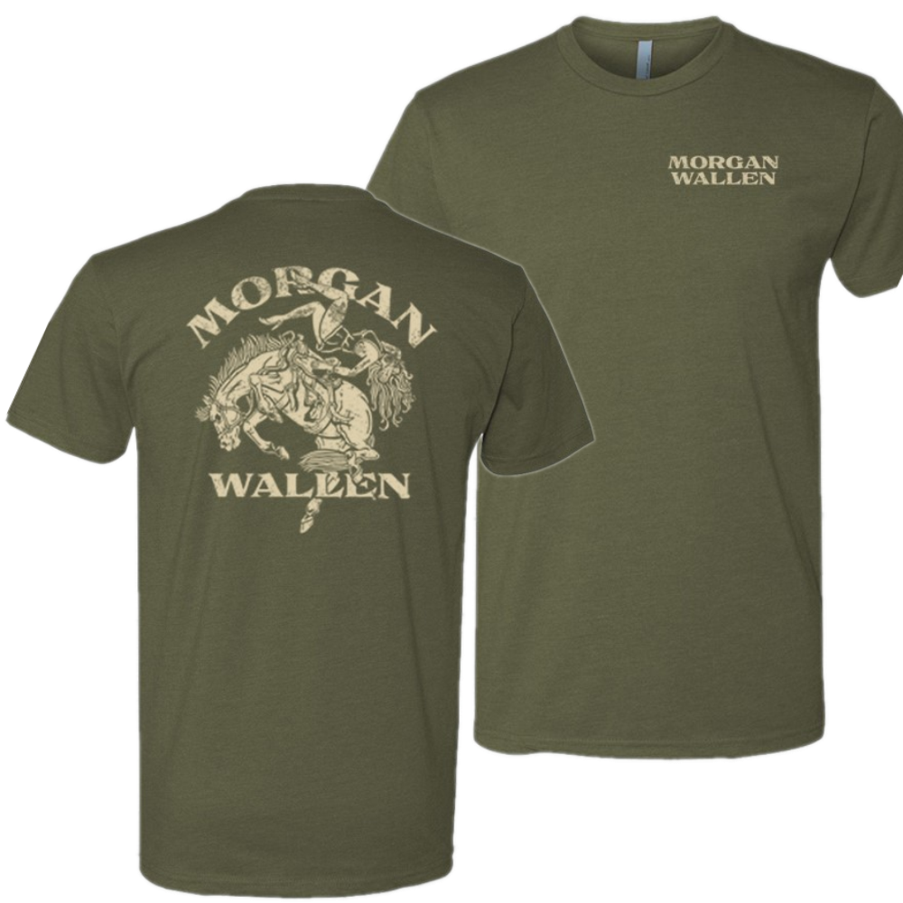 Military Green Bucking Girl T-Shirt